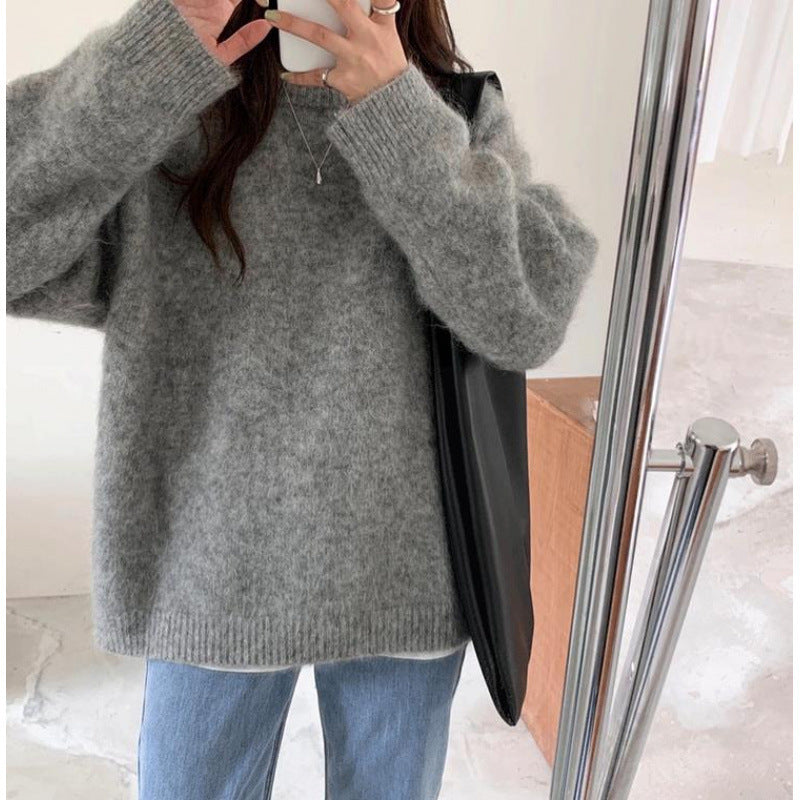 Lussuoso maglione oversize da donna – Maglione ampio in misto mohair