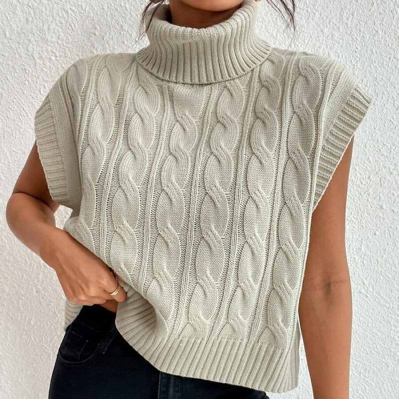Maglione smanicato donna a collo alto - Morbido e versatile