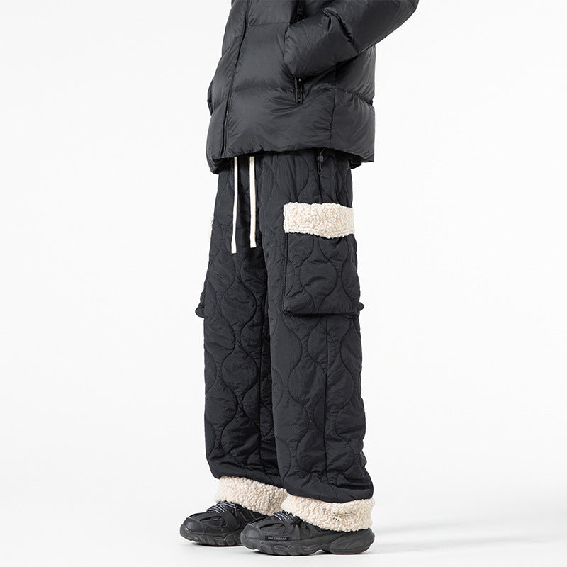 Pantaloni da sci trapuntati da uomo – Pantaloni invernali spessi dal taglio dritto