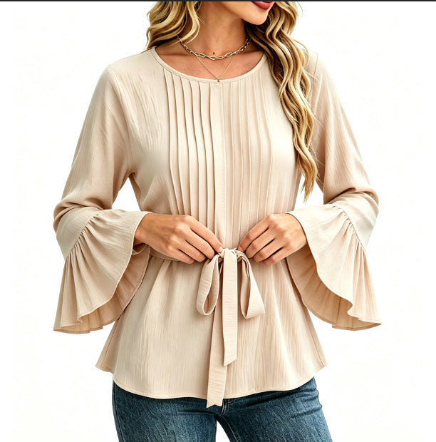 Blusa donna tinta unita a maniche lunghe - Semplice ed elegante
