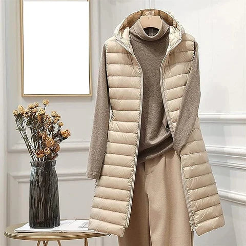 Cappotto lungo elegante senza maniche