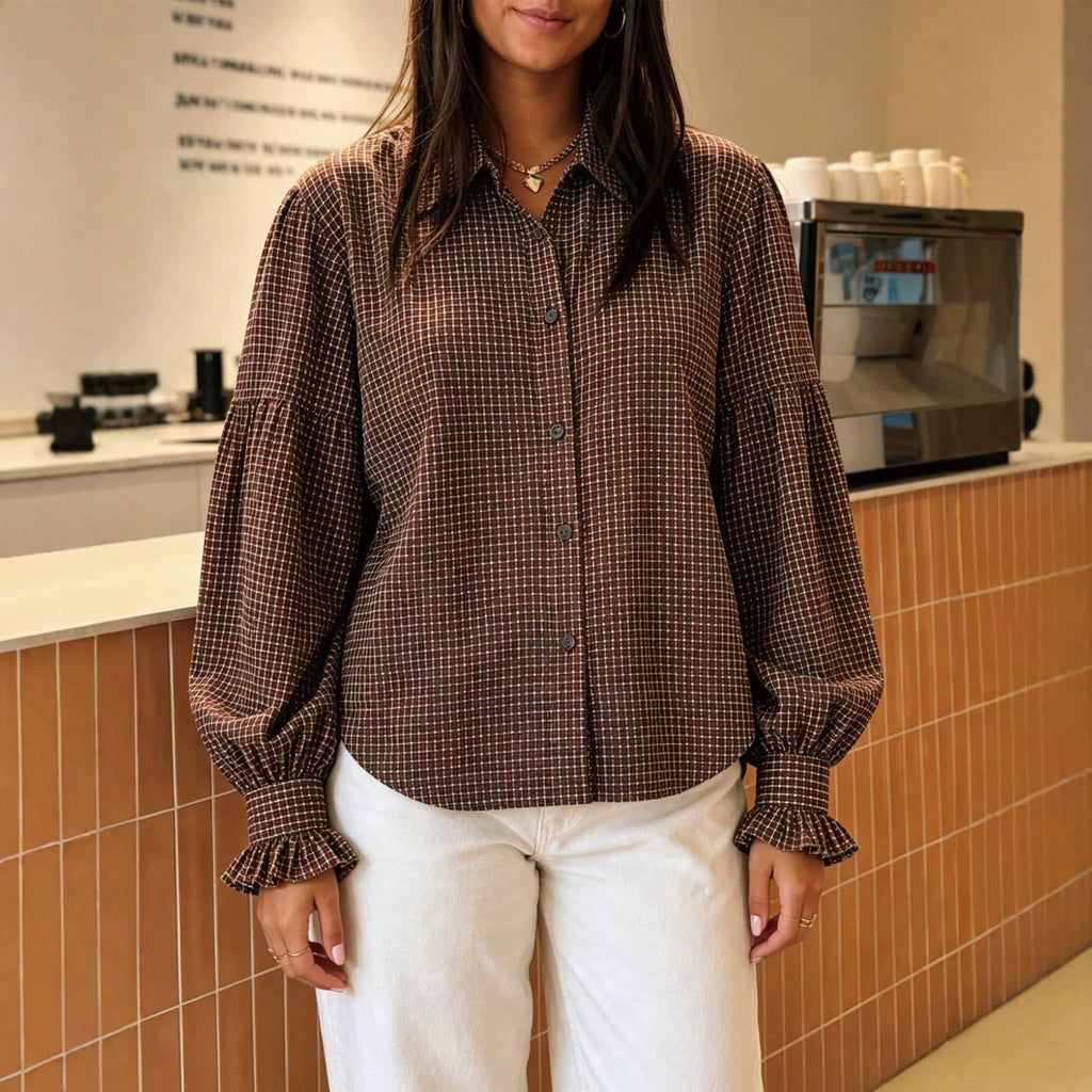Blouse pour femme à manches ballon - Élégante et fluide