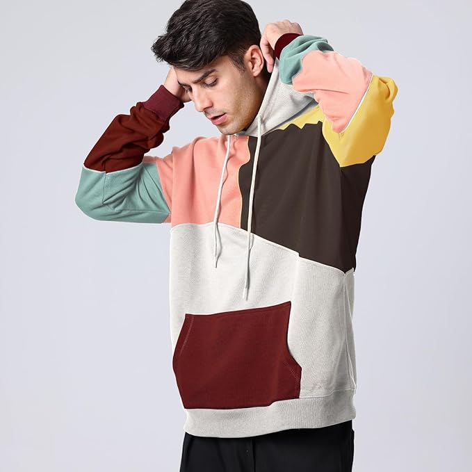Felpa con cappuccio colorata moderna ed elegante da uomo
