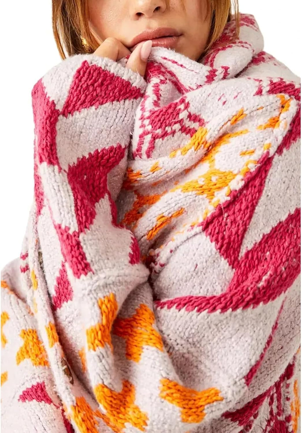 Cardigan lungo donna geometrico - Audace e colorato