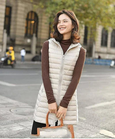 Cappotto lungo elegante senza maniche
