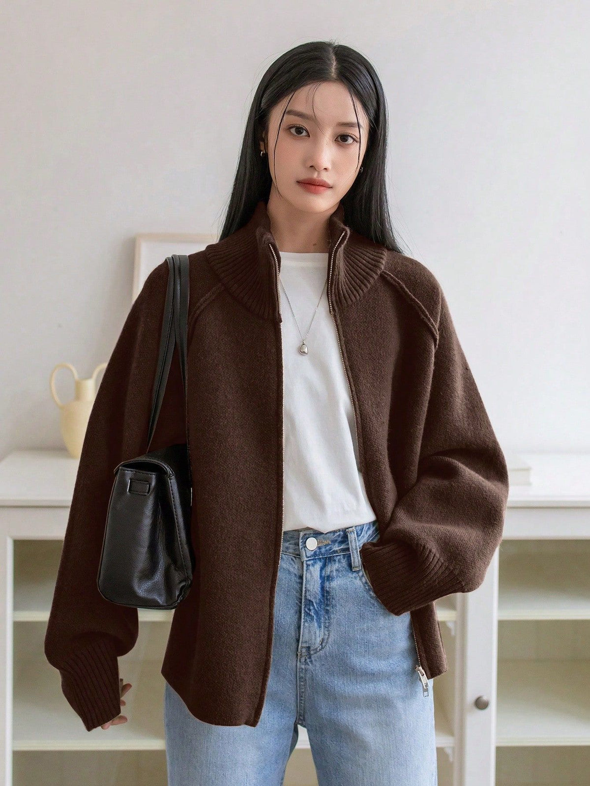 Cappotto maglia donna taglio relax - Morbido e facile