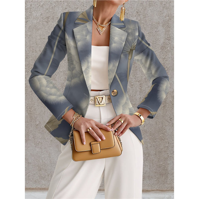 Giacca da donna blu navy a pois bianchi – Stile casual chic ed elegante