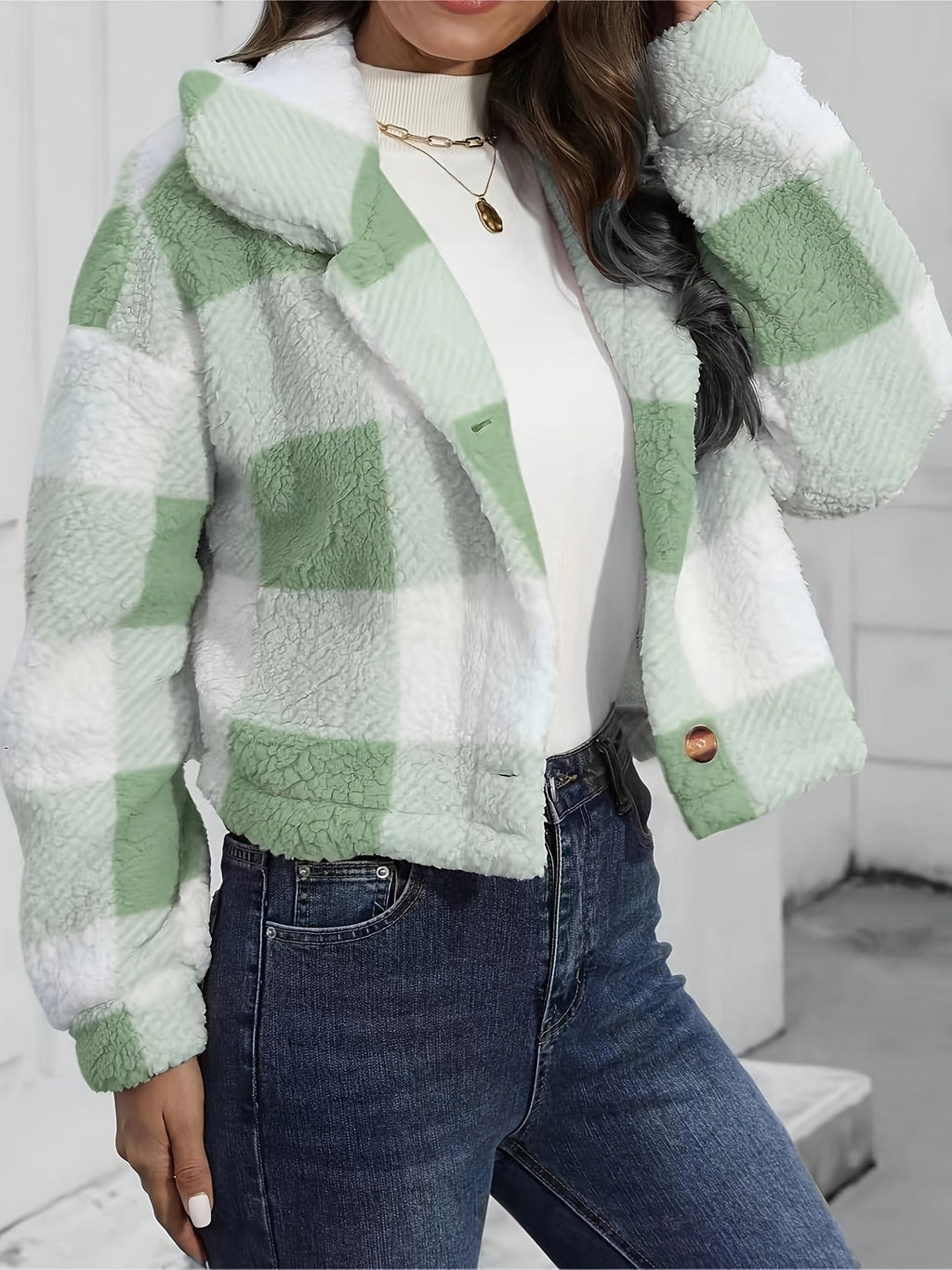 Giacca corta donna a quadri - Moderna e casual