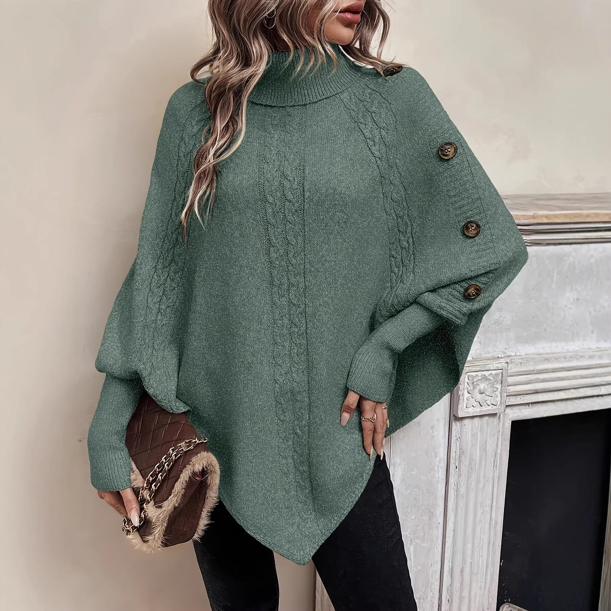 Suéter amplio de mujer de color liso - Suave y casual