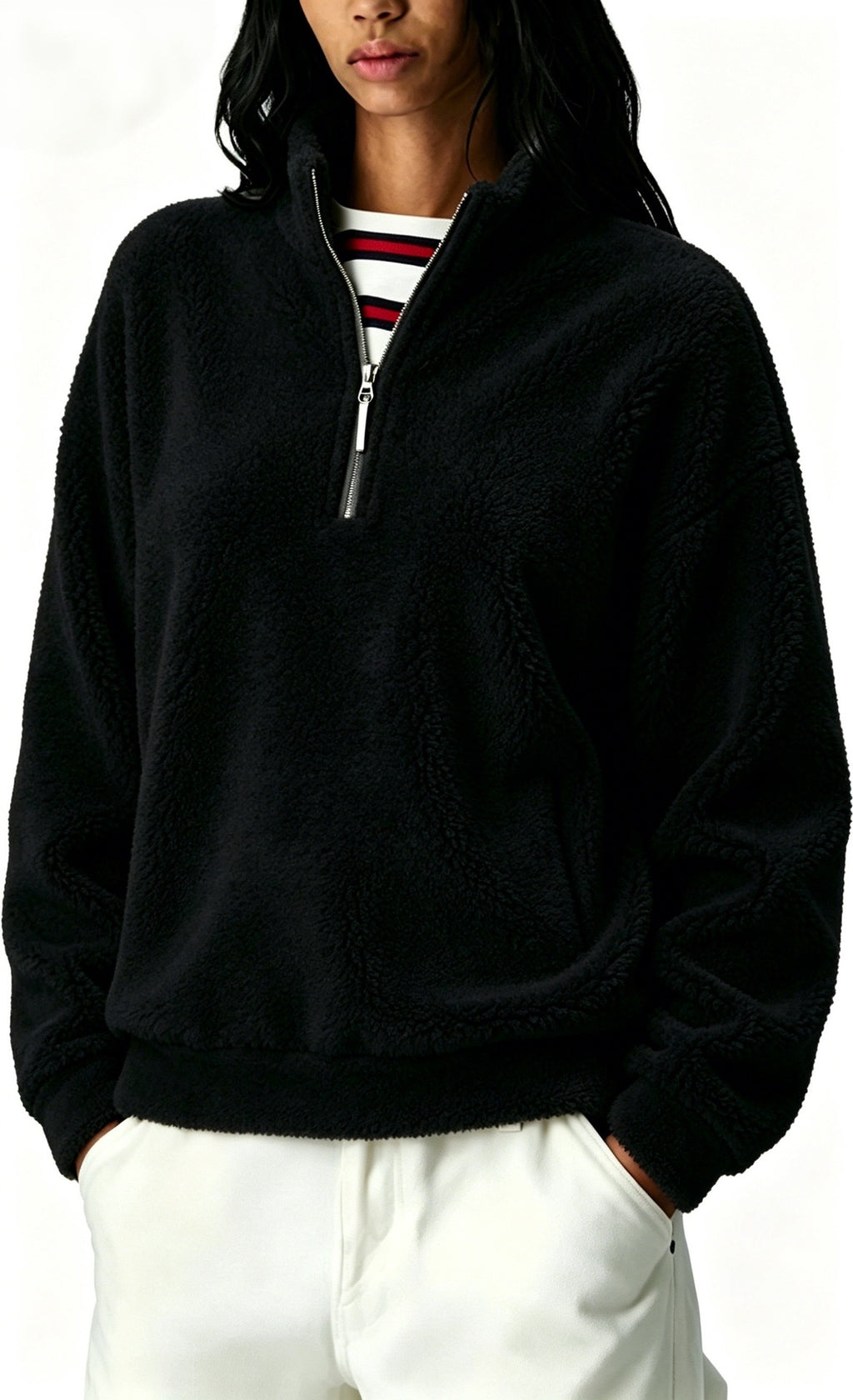 Sudadera de mujer con cremallera y forro polar - Cálida y práctica