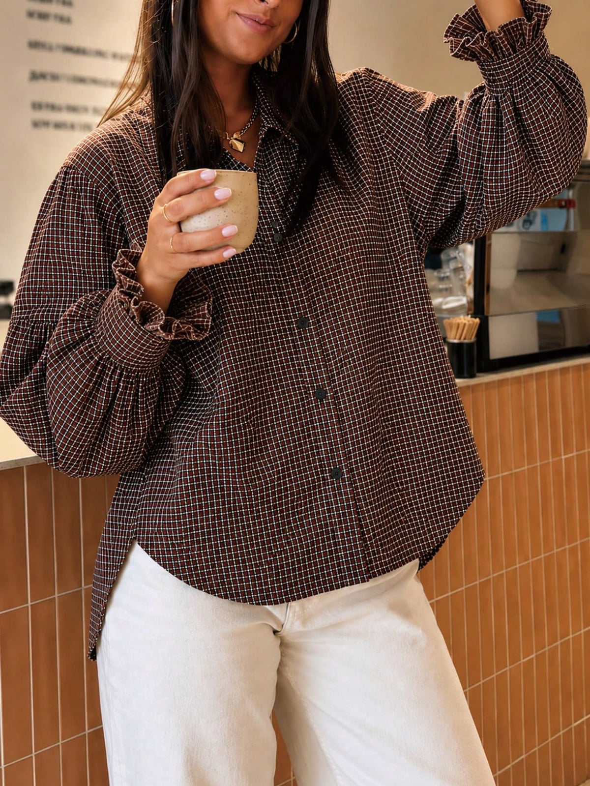 Blouse pour femme à manches ballon - Élégante et fluide