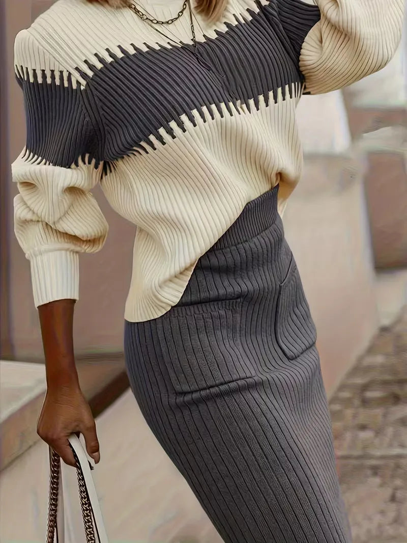Two-piece ribbed-texture set - Coordinated and comfortable