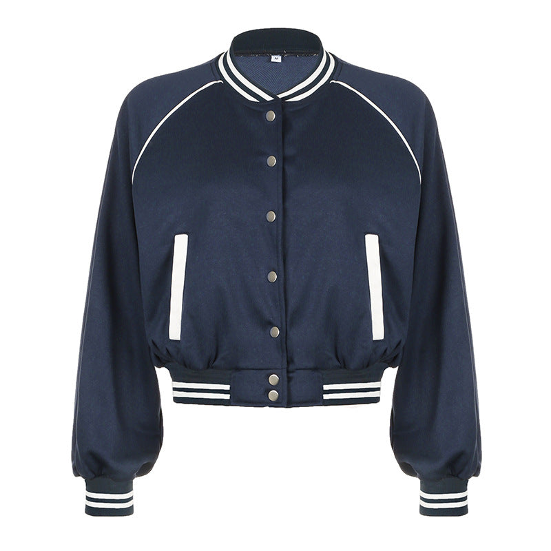 Giacca da baseball con patchwork a contrasto da donna | Ideale per autunno e inverno
