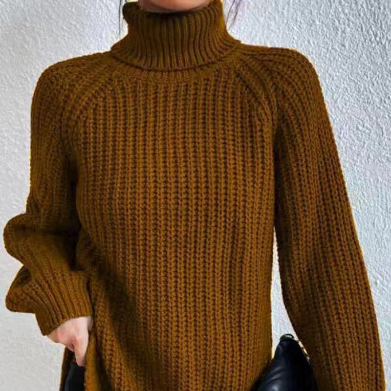 Maglione donna con collo alto e spacco – Morbido e confortevole