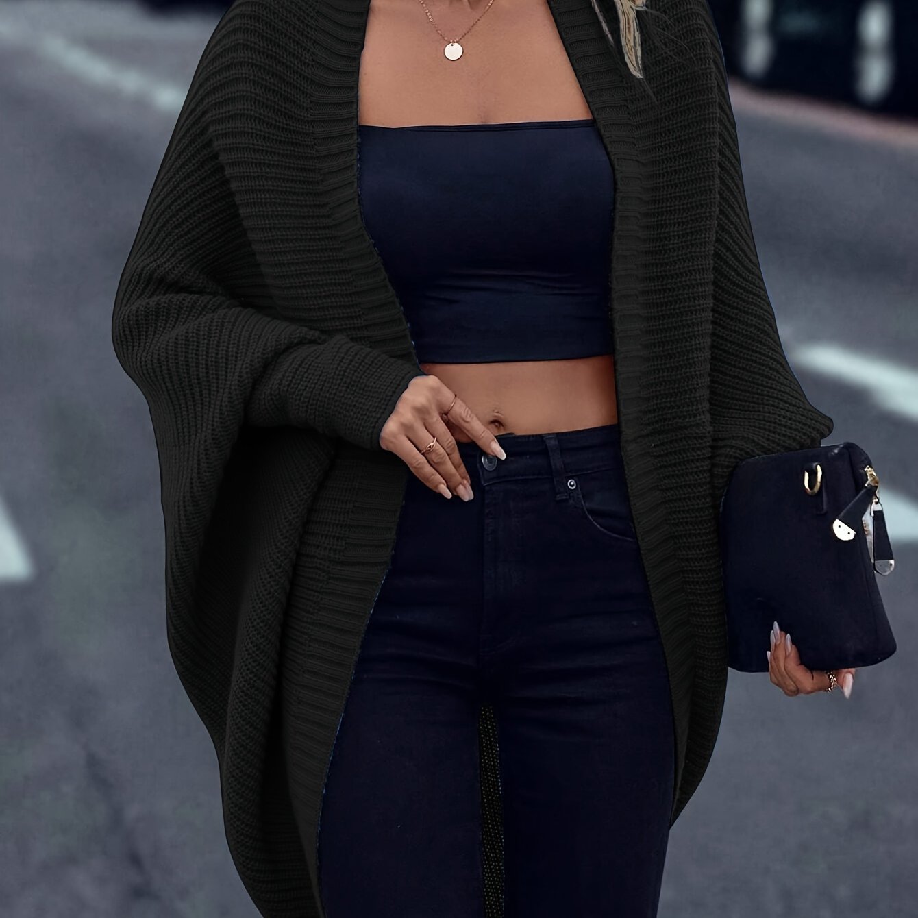 Chaleco de punto oversize para mujer – Estilo casual suave para llevar en capas