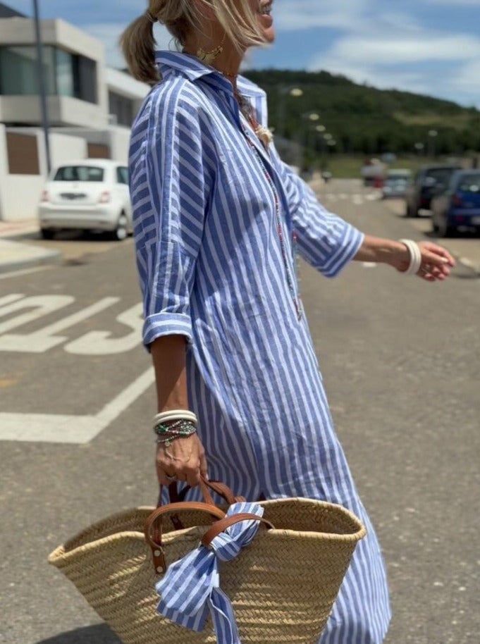 Camicia classica da donna a righe – Blusa casual elegante