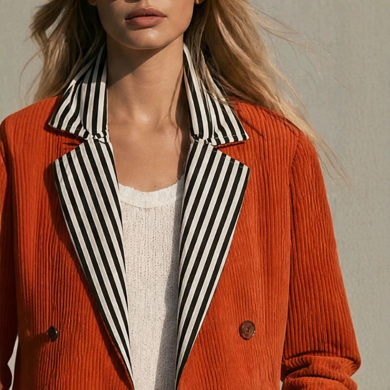 Colorblock-jakke til kvinder i orange – Retro og original