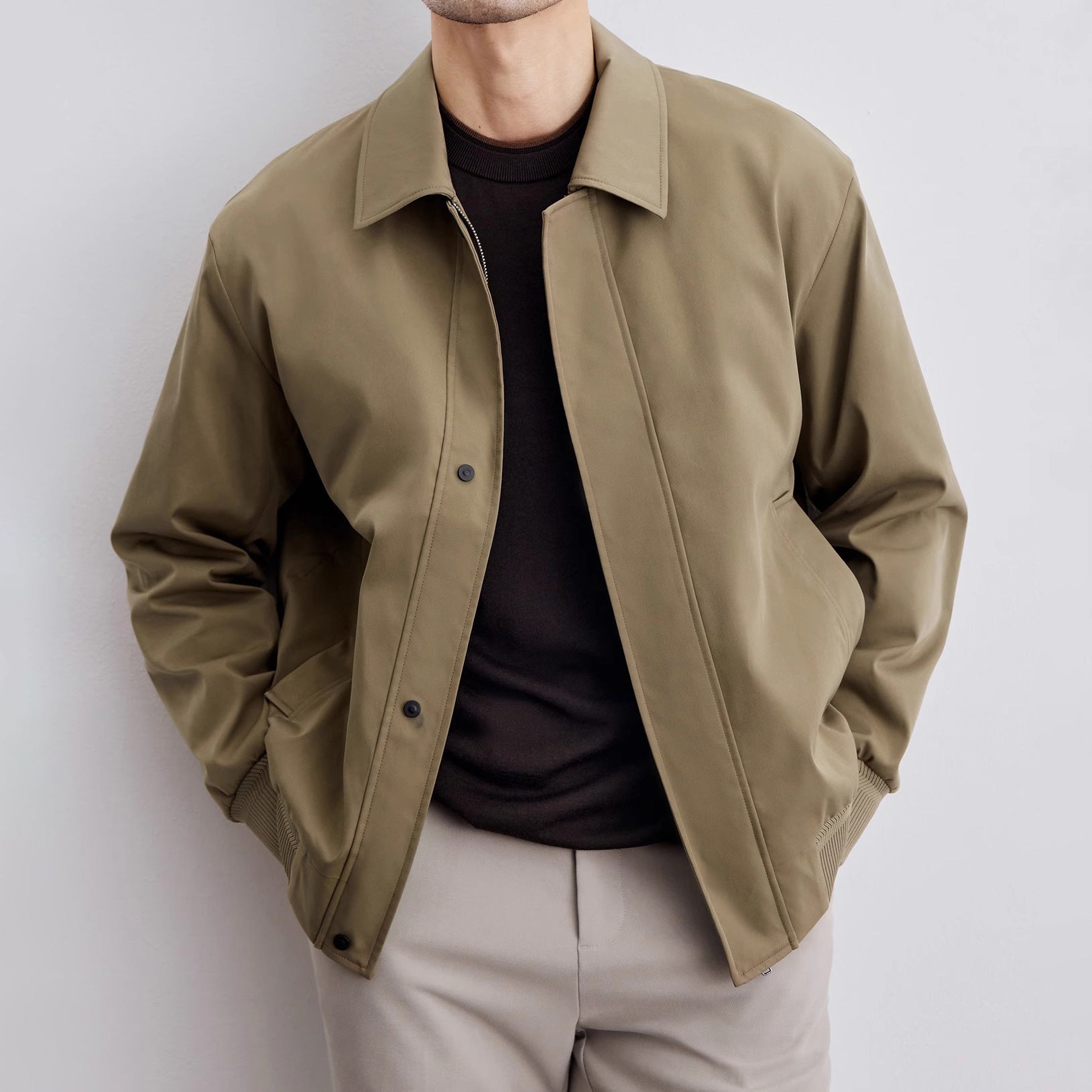 Modern casual vintage men's jacket – Retro short bomber