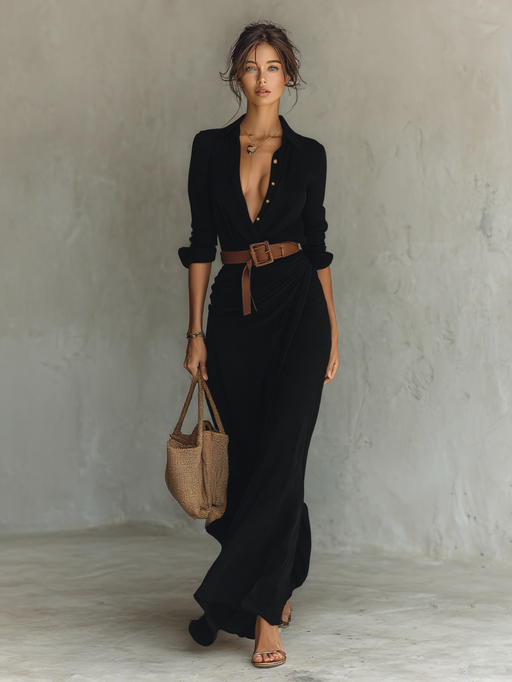 Abito chemisier lungo da donna – Linea fluida ed elegante per l’estate