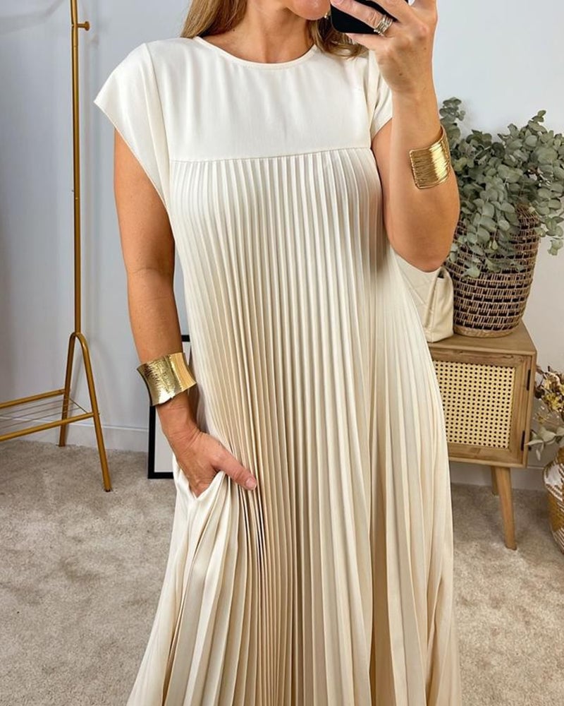 Abito maxi plissettato elegante da donna – Fluido e raffinato