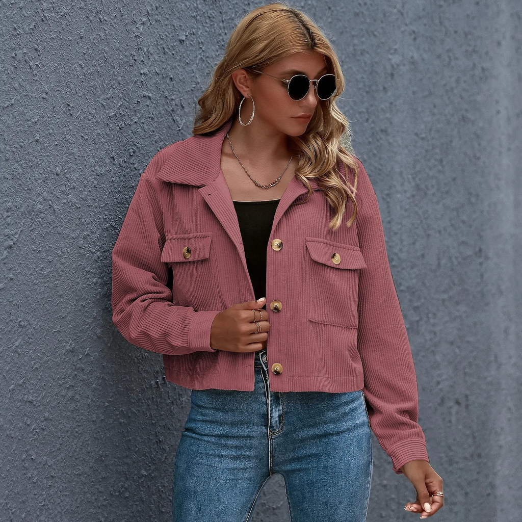 Veste pour femme en velours côtelé - Moderne et douillette