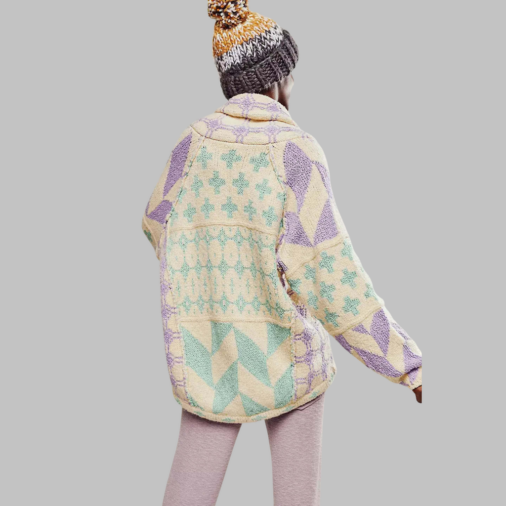 Cardigan lungo donna geometrico - Audace e colorato