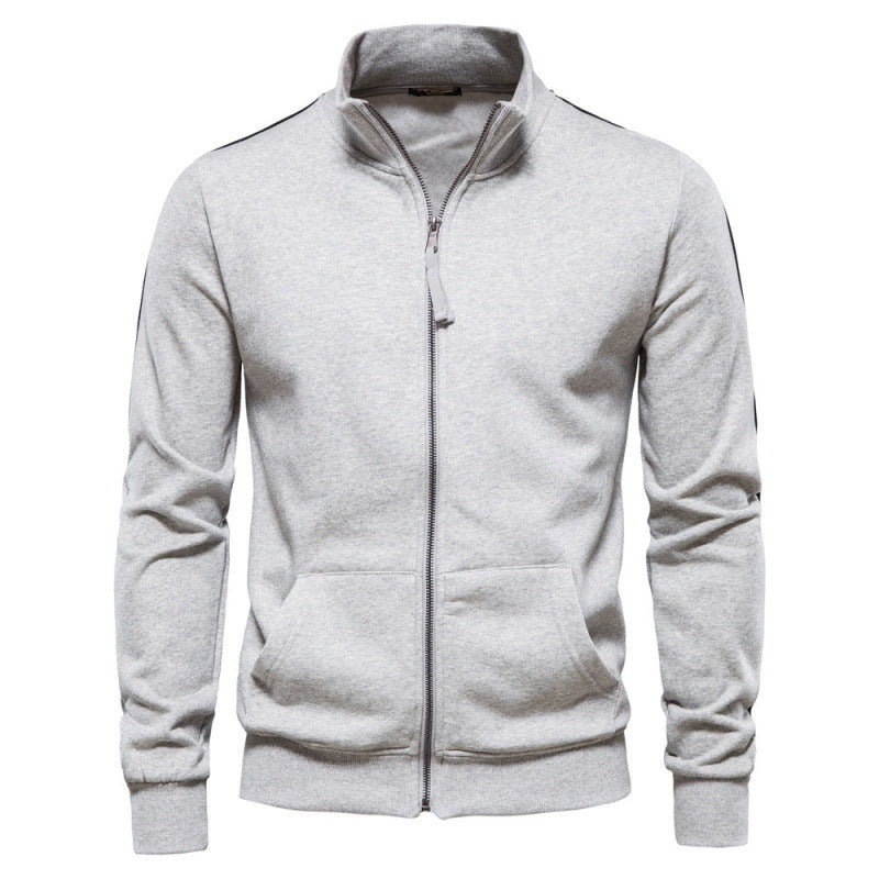 Felpa casual e calda da uomo – Giacca con collo alto cerniera e tasche