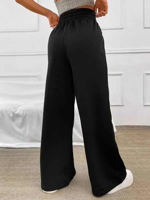 Pantaloni da donna leggeri a vita alta e vestibilità comoda – Comodi pantaloni larghi