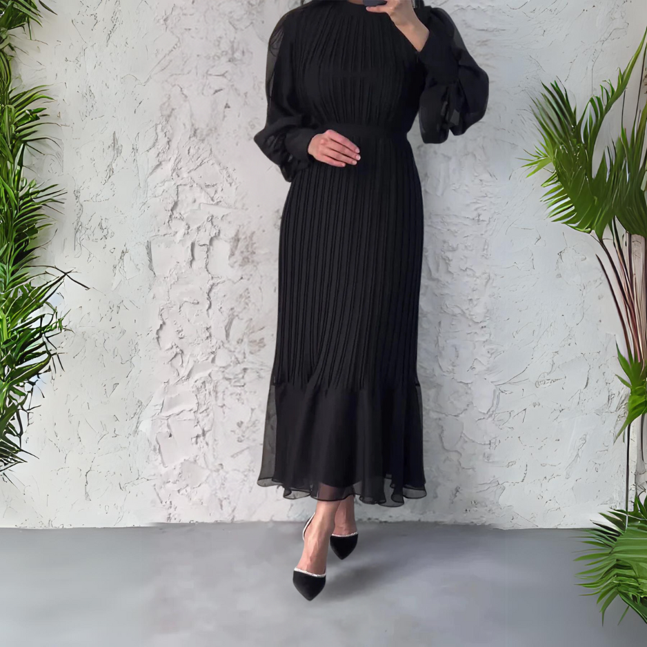 Abito elegante a pieghe da donna – Modello da sera per occasioni speciali