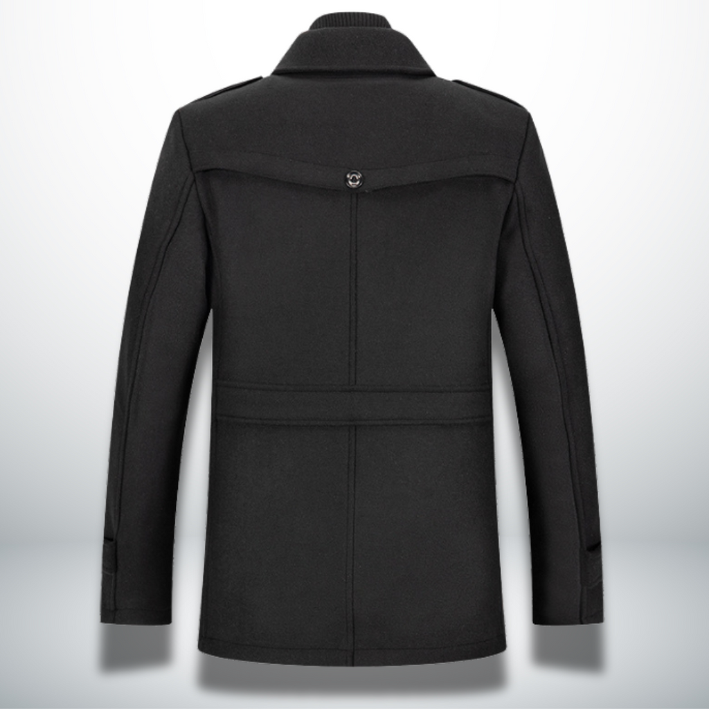 Cappotto da uomo in misto lana – Giacca con doppio collo e cerniera completa