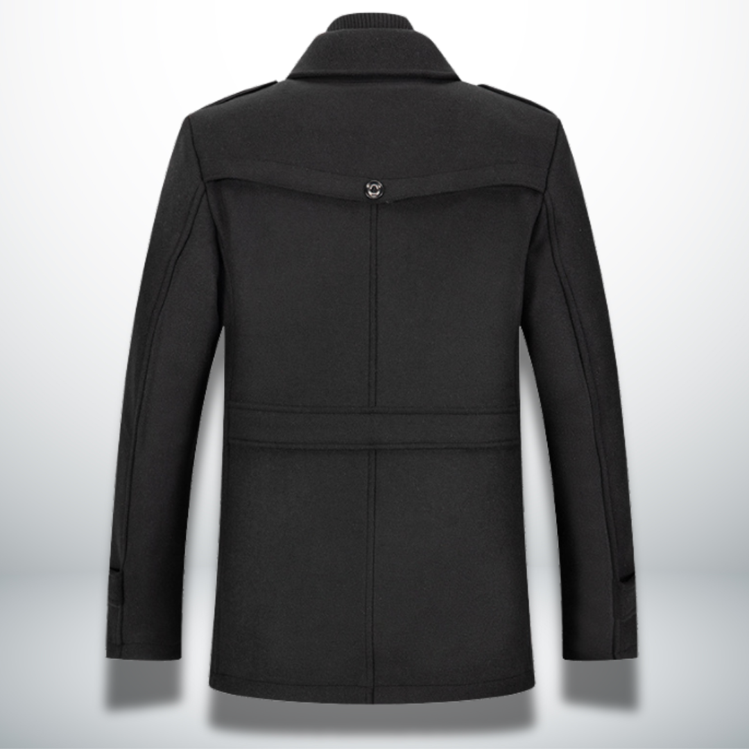 Cappotto da uomo in misto lana – Giacca con doppio collo e cerniera completa