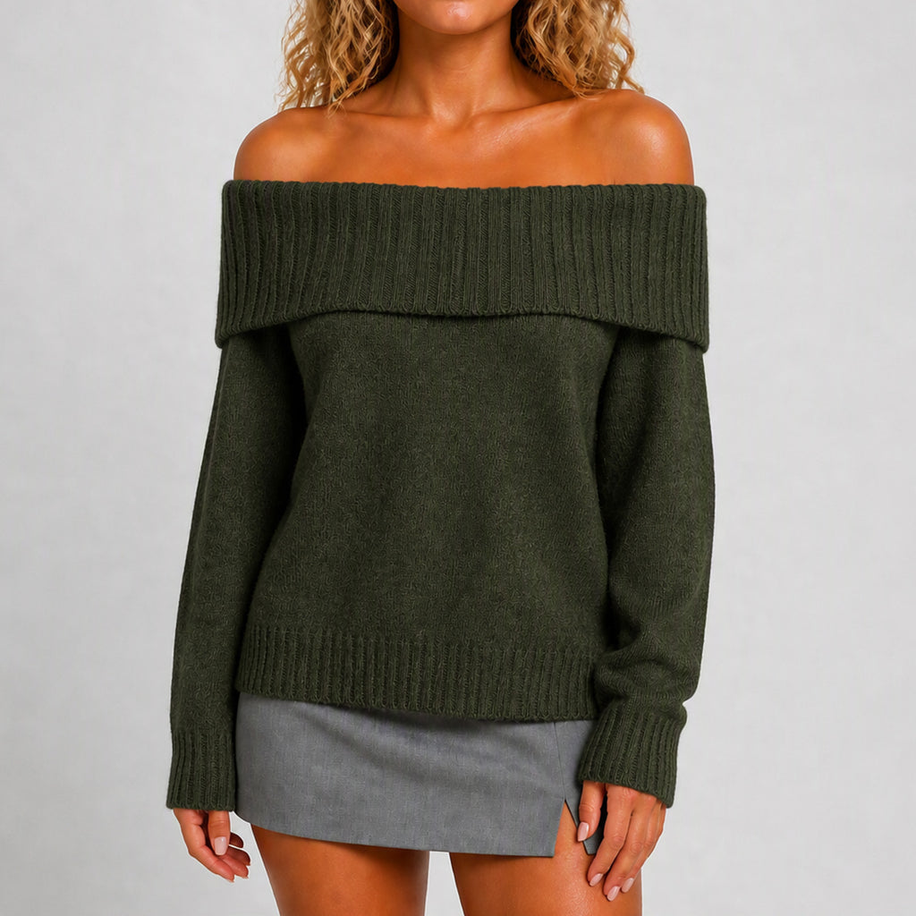 Maglione donna a maniche lunghe in tinta unita - Morbido e versatile