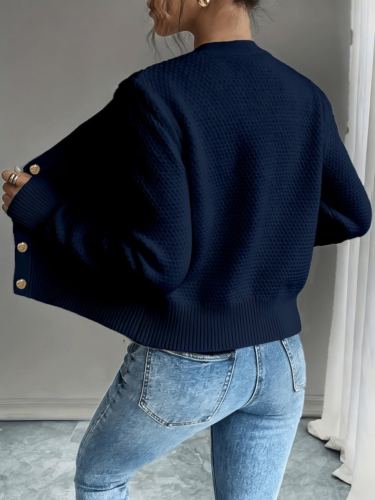 Cardigan donna a trecce con bottoni - Elegante e morbido
