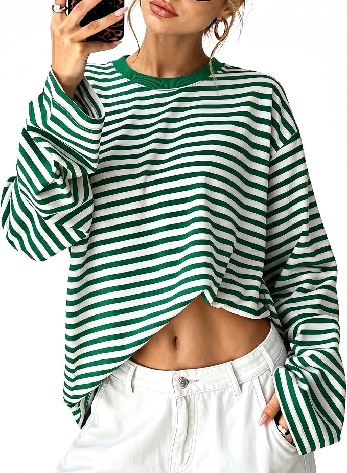 T-shirt da donna a righe color-block in stile rétro – Casual e vintage