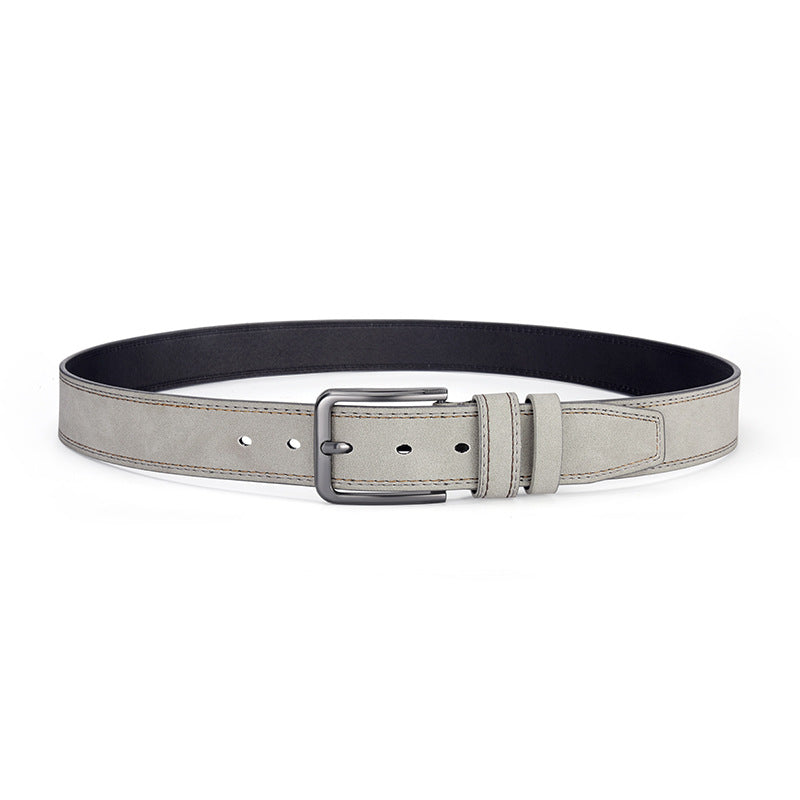 Cintura da uomo in pelle scamosciata con fibbia ad ardiglione – Stile casual e professionale resistente