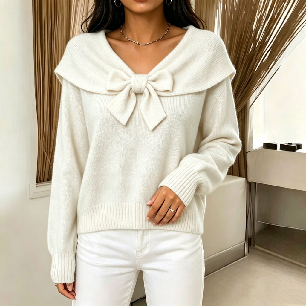 Women's bow sweater - Soft and feminine