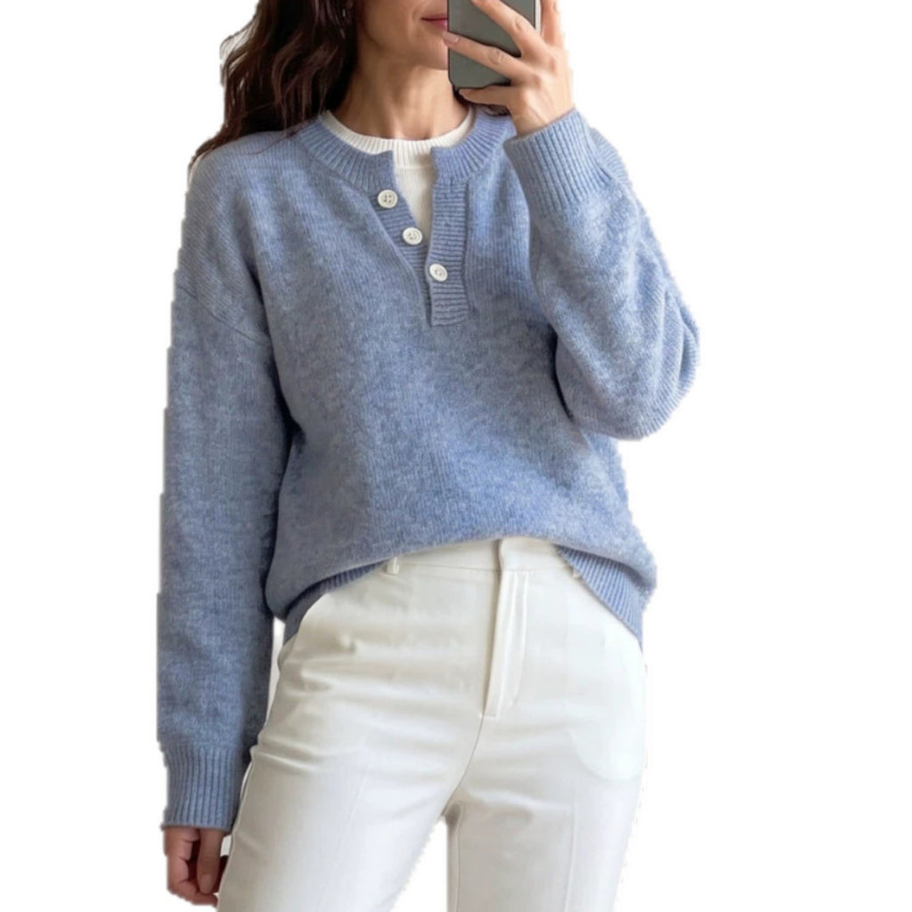 Pull femme effet deux pièces avec fermeture éclair - Moderne et enveloppant