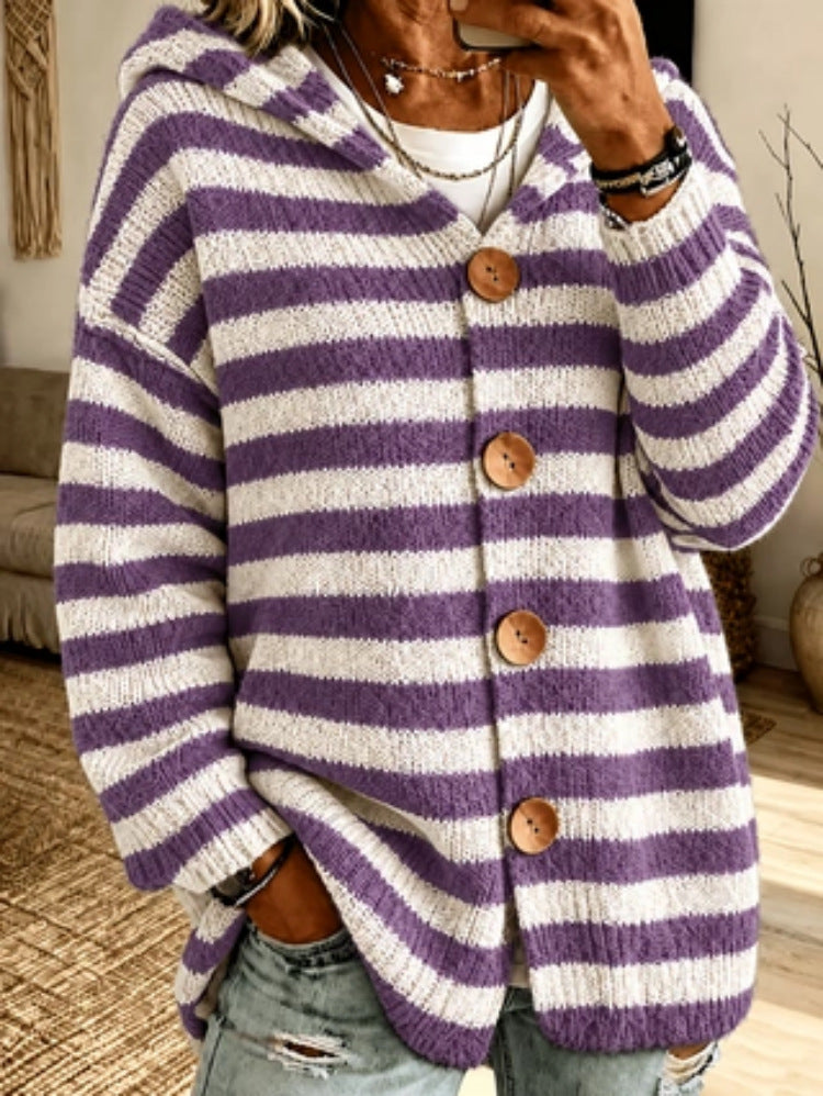Maglione donna a righe in maglia - Casual e moderno