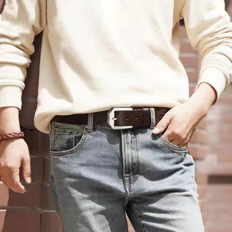 Cintura in denim versatile da uomo casual e da lavoro - un accessorio elegante per tutti i giorni