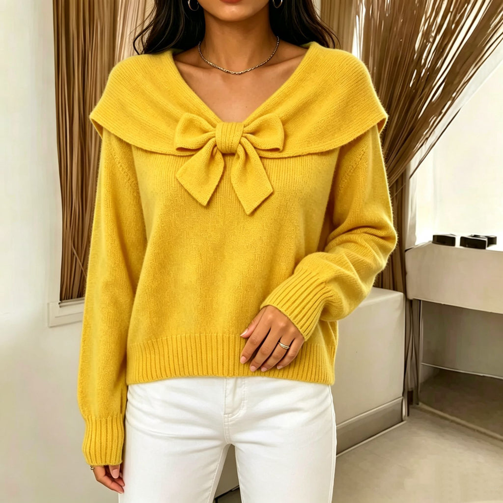 Women's bow sweater - Soft and feminine