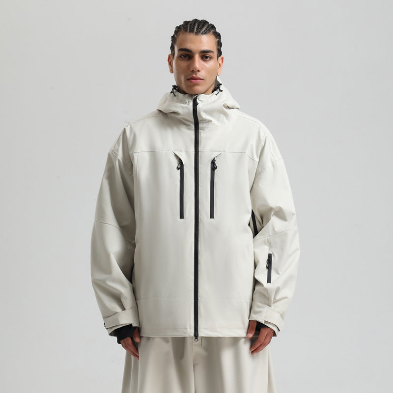 Giacca da sci impermeabile e traspirante da uomo – Cappotto invernale con cappuccio per la neve
