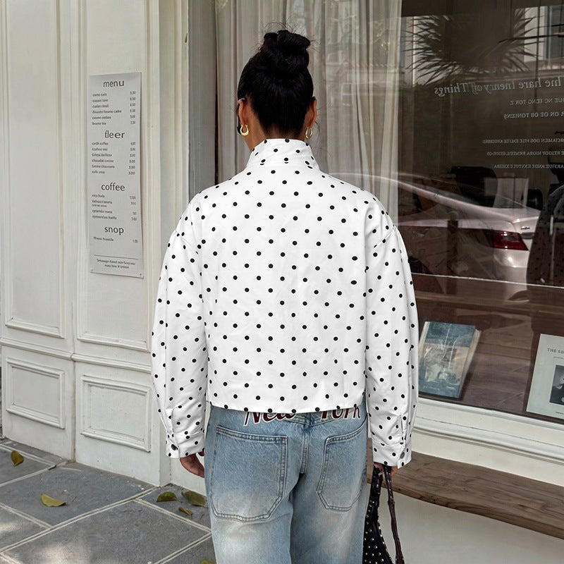 Cappotto donna a pois con maniche lunghe - Casual e leggero