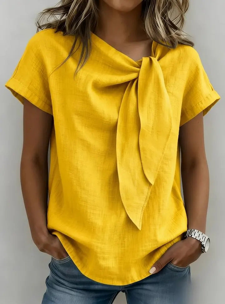 T-shirt donna a maniche corte in misto cotone leggero