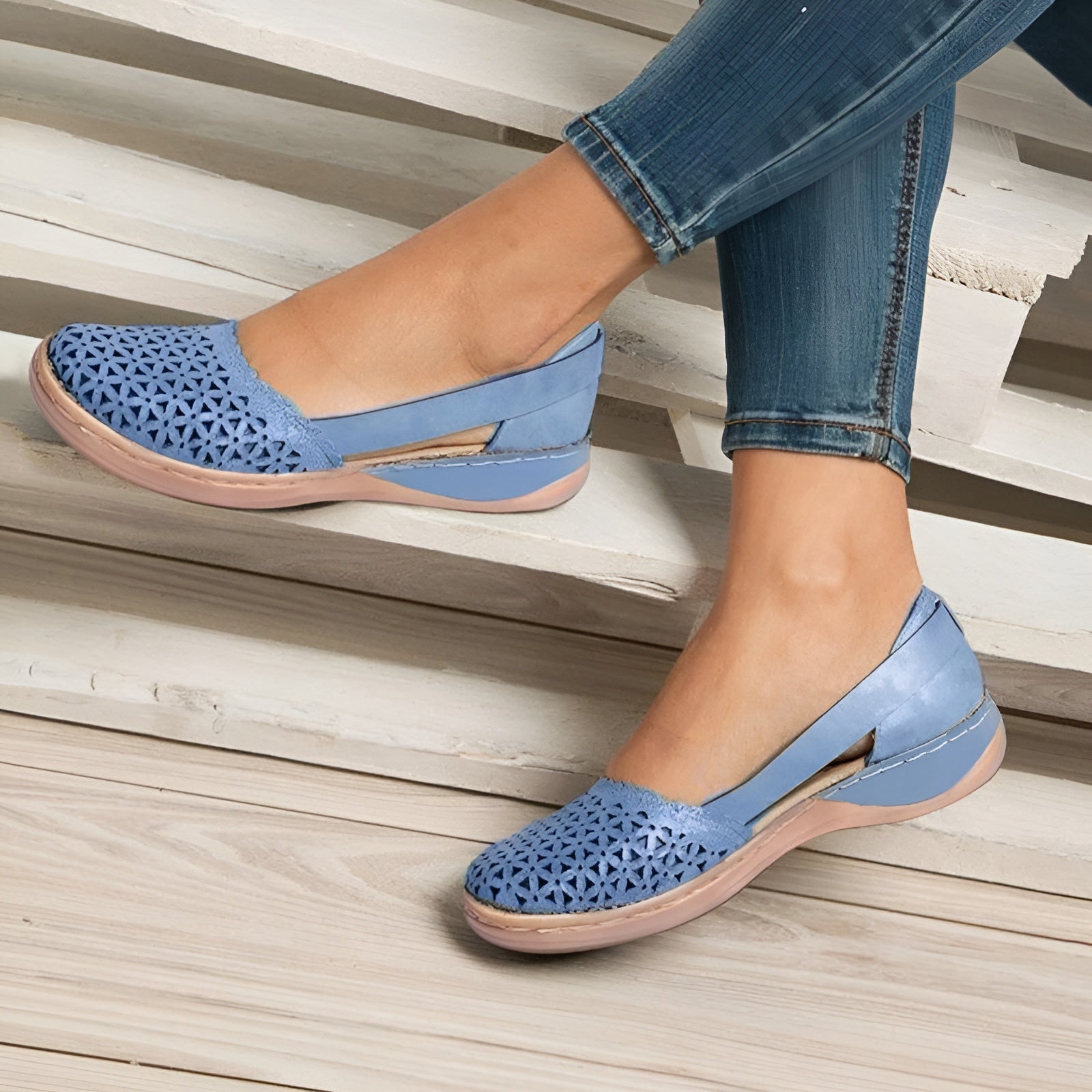 Scarpe ortopediche basse da donna – Traspiranti, con soletta in memory foam, comode per camminare