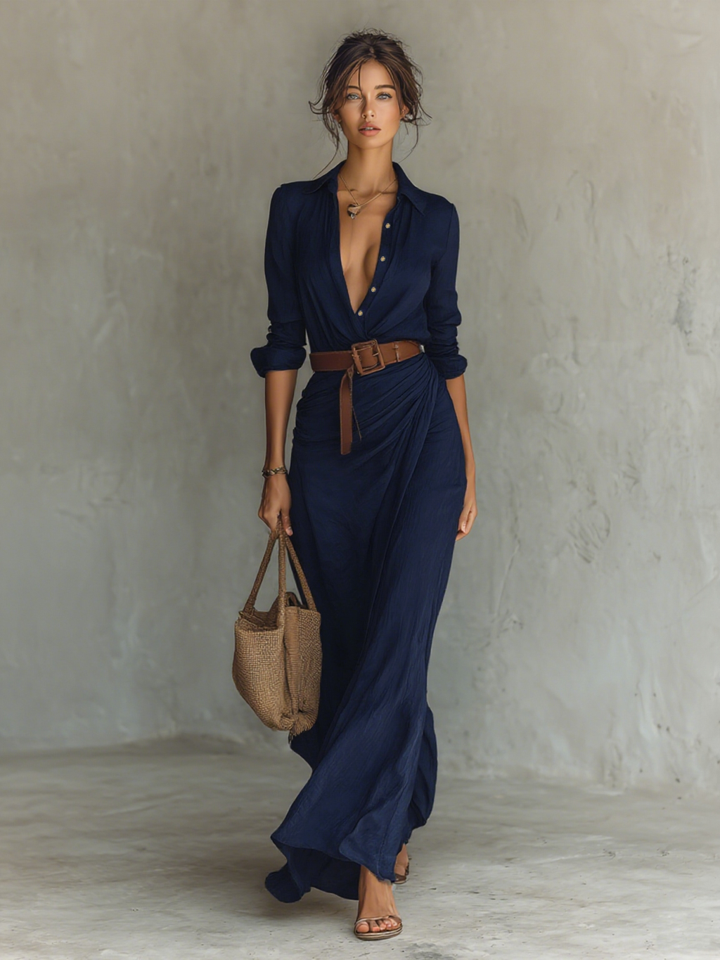 Abito chemisier lungo da donna – Linea fluida ed elegante per l’estate