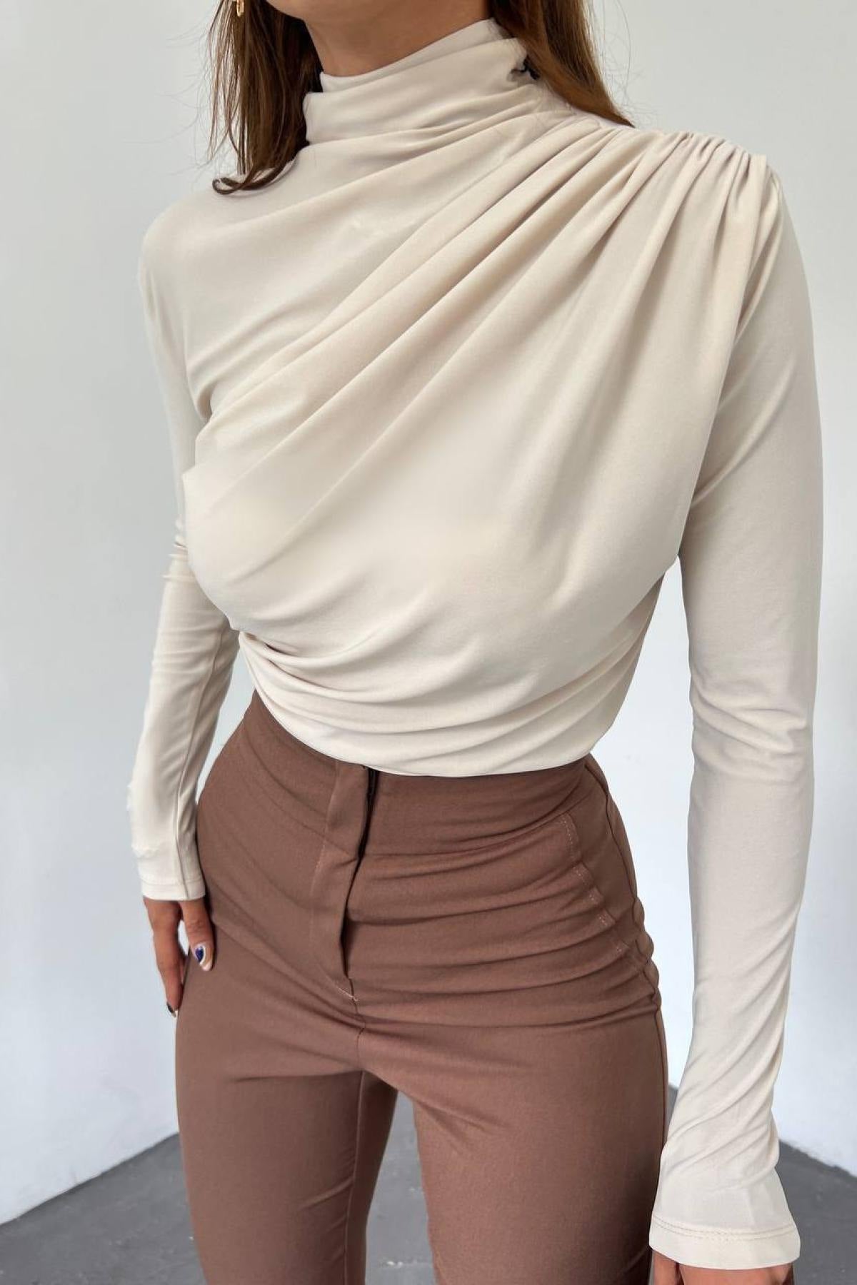 Top basique à manches longues pour femme - Simple et doux