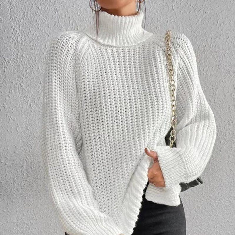 Maglione donna con collo alto e spacco – Morbido e confortevole