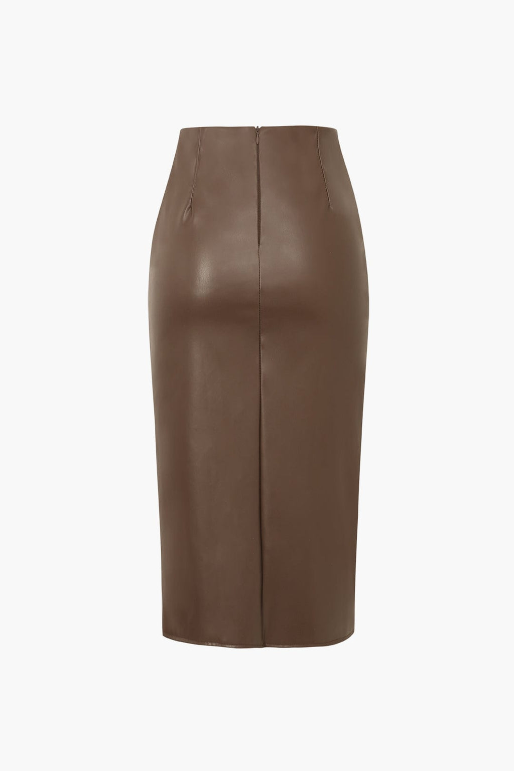 Gonna midi in similpelle da donna – Elegante asimmetrica aderente con motivo intrecciato