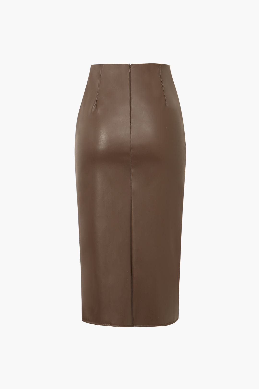 Gonna midi in similpelle da donna – Elegante asimmetrica aderente con motivo intrecciato