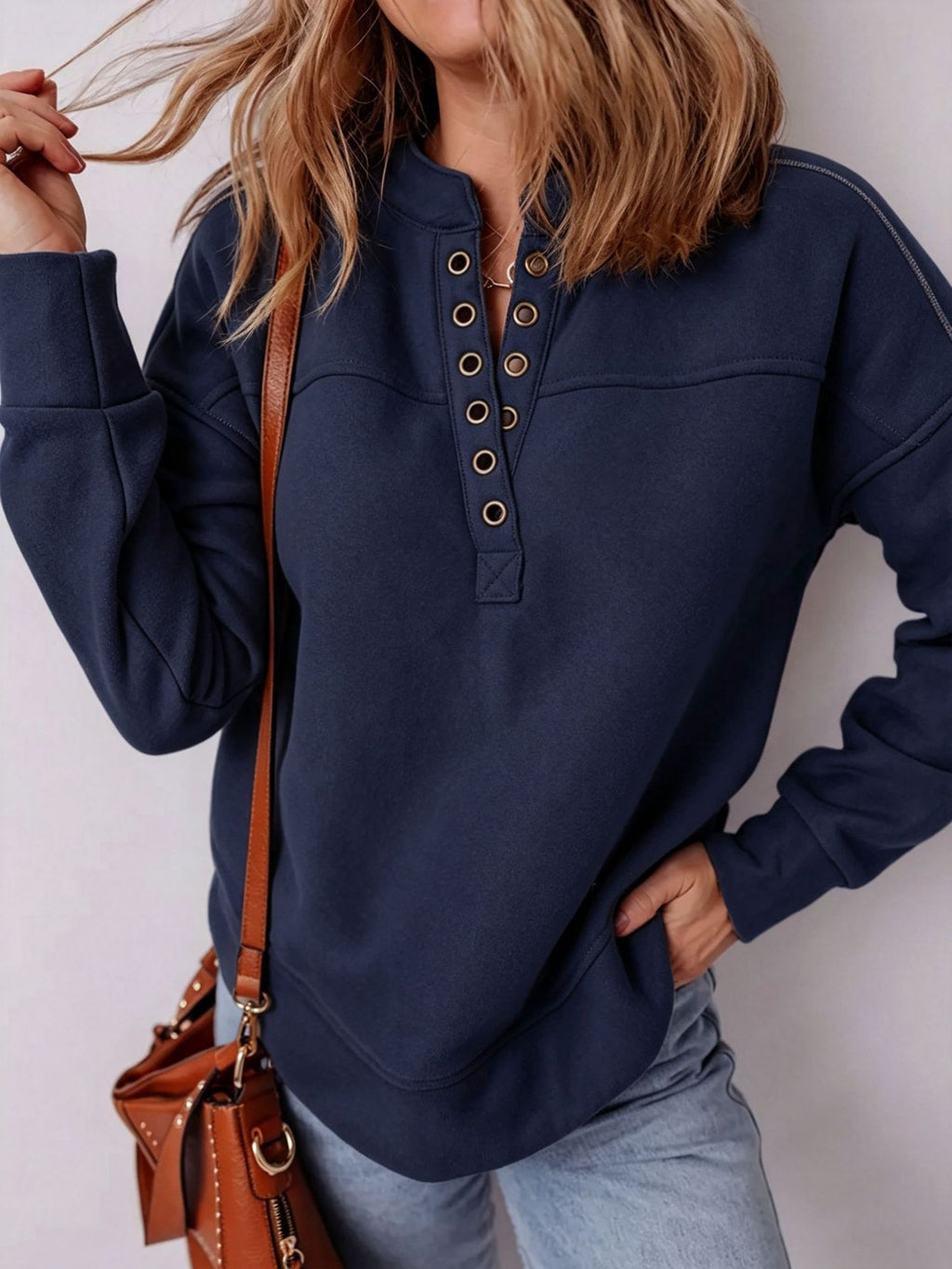 Sudadera de mujer con hombros caídos – Suave y cómoda